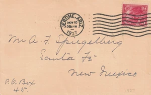 1927 Jerome, Arizona Crisp Cancel on Cover ~ - Picture 1 of 1