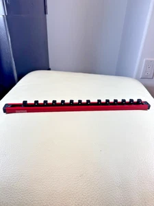Craftsman 1/2" Drive Magnetic Twist Lock Socket Holder Rail Set Red 942332 - Picture 1 of 4