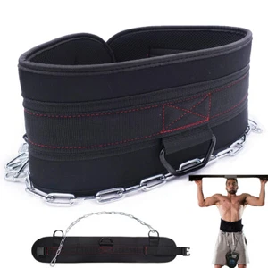 Gym Weightlifting Belt Dip Belt Thicker Neoprene Weights Bodybuilding Workout - Picture 1 of 9