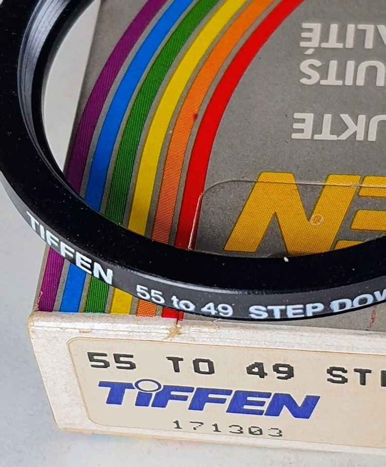 Tiffen 55-49mm Step-Down Lens Filter Converter Adapter Ring 55mm-49mm E55-E49 US - Image 1 of 4