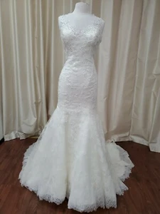 Karelina Sposa Marys Bridal Gown C8017 Mermaid Trumpet Lace Wedding Dress Ivory - Picture 1 of 11