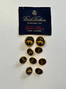 Brooks Brothers Golden Fleece black enamel blazer replacement button set 9 - Picture 1 of 3