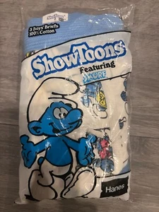 Vintage 1983 Hanes Boys ShowToons Smurfs Size 6 Brief Underwear FunPals - Picture 1 of 2