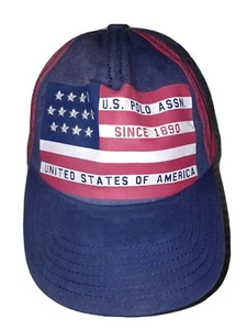 U.S. Polo Assn. Red/White/Blue Vintage Flag USA Adjustable Baseball Cap Hat - Picture 1 of 5