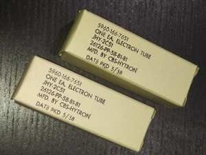 2C51 5670 396A Tube Valve NOS Lot de 2 pcs CBS-HYTRON YEAR 1958 - Afbeelding 1 van 4
