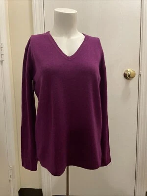 Kinross Cashmere Womens S Pinky- Purple V-neck Sweater Pullover Long Sleeve - Image 1 of 4