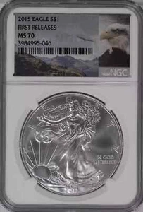 2015 Bullion Silver Eagles NGC MS-70 FIRST RELEASES - Picture 1 of 4