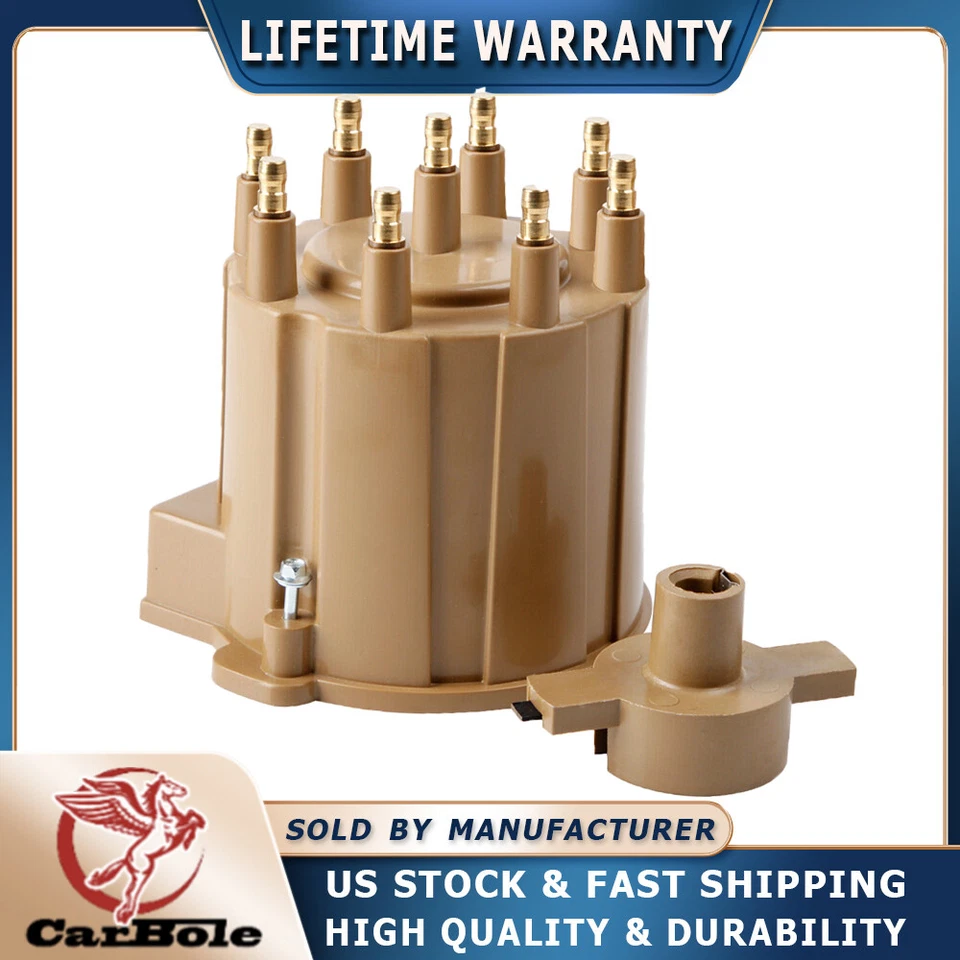 Ignition Distributor Cap and Rotor Kit External Coil Male/hei Brass Terminals V8