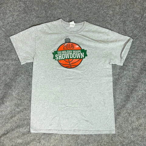 FIU Panthers Mens Shirt Medium Gray Orange Short Sleeve Tee Top NCAA Basketball Cover