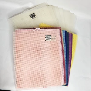 7 Plastic Mesh Canvas Quick Count 10.5x13.5 Clear Opaque Multi Lot of 48 - Picture 1 of 1