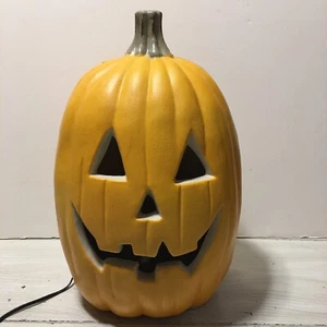 Halloween Light Up Pumpkin Jack O’ Lantern Blow Mold Plastic 17” - Picture 1 of 10
