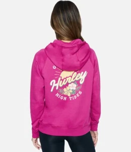 $58 Hurley Women’s Fleece Crop Pullover Hoodie Fucshia Size XS Tide Pool - Picture 1 of 11