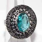 925 Silver Plated-blue Topaz Ethnic Gemstone Handmade Ring Jewelry Us Size-6 A39