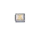 BN Letter X Zoppini Stainless Steel & 18K Gold Charm Bracelet Charm