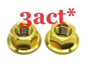 2 tuercas de brida de piñón de paso dorado titanio M10 x 1,25 mm para Suzuki Yamaha Honda - Imagen 1 de 1