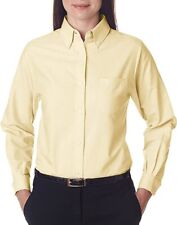 UltraClub Women's Wrinkle-Free Long Sleeve Oxford Shirt 8990 Butter XS