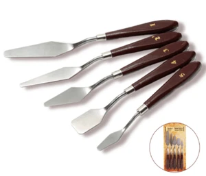 3*Stainless Steel Artist Palette Oil Painting Metal Spatulas/Scrapers 5pcs set - Picture 1 of 8