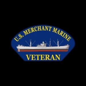 USS MERCHANT MARINE HAT PATCH CAP NAVY OFFICER GIFT VETERAN  USN WOW - Picture 1 of 1