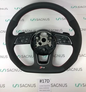 AUDI RS LINE A4 S4 A5 S5 Q5 SQ5 Red Stitching Half Alcantara Steering Wheel #17D - Picture 1 of 11