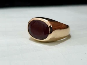 Anillo Rubí Rojo Natural, Plata de Ley 925 con Piedra Preciosa Rubí Oscuro, Regalo Perfecto - Imagen 1 de 4
