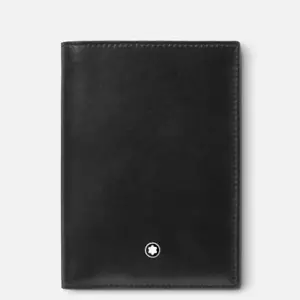 Portafoglio Montblanc Meisterstück Wallet 7 cc 198317 pelle nera verticale Nuovo - Foto 1 di 4