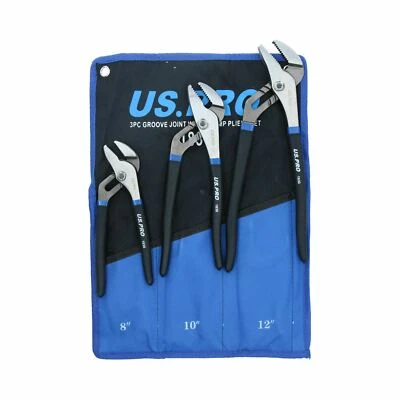 AB TOOLS Water Pump Waterpump / Plumbers Plier Wrench set 3pc 8" 10" 12" U S Pro AT843