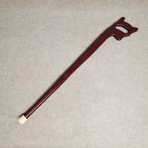 Walking Stick 35” Tall Carpenter. Manly Handmade Saw Handle Cane Single Pc Wood - Picture 1 of 6