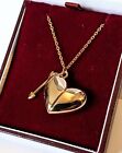 18K Gold Plated Personalised Chunky Heart Secret Hidden Message Locket Necklace