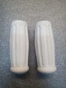Harley WL WLA WLC WLD Flathead UL EL FL Pan Knuckle Set of White Rubber Grips - Picture 1 of 4