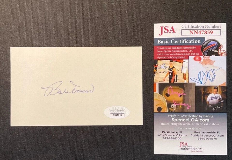 Bobby Doerr Signed Index Card JSA Certified w/COA Boston Red Sox HOF (d.2017)! - Image 1 of 3
