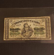 1870 Dominion of Canada 25 Cents Banknote. Circulated Condition.