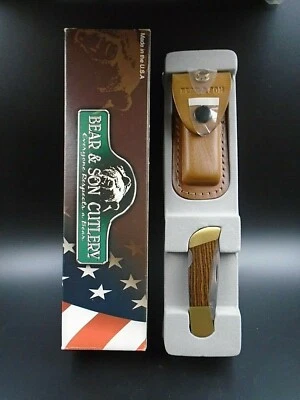 Navaja de bolsillo y funda vintage Bass Pro Shops BEAR & SON edición limitada MGC EE. UU.  Foto 1 de 4