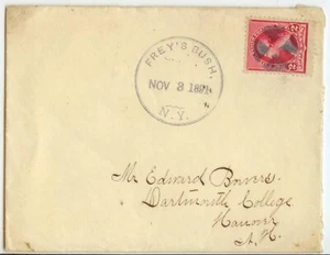 1891 Frey's Bush New York DPO 1824-1894 Montgomery County to Dartmouth College - Picture 1 of 1