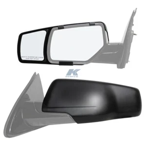 K Source 80920 Exterior Towing Mirror; Snap & Zap; Snap On; Manual; Black; Pair - Picture 1 of 5