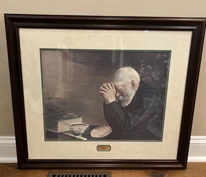 “Grace” Old Man Praying Print Framed Eric Enstrom 31.5” x 27” - Picture 1 of 12