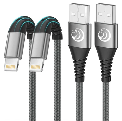 2Pack 2M MFi Certified Lightning Cable FastCharging iPhoneCharger BraidedCableCW - Image 1 of 4
