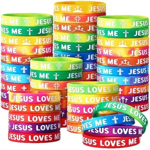 100x Silicone Wristbands Bible Verse Religious Scripture Hope Faith Bracelets - Picture 1 of 9