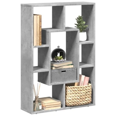 Librería Hormigón Gris 63x20x90 cm Madera de Ingeniería 7 Compartimentos Estante Moderno Reino Unido Foto 1 de 4