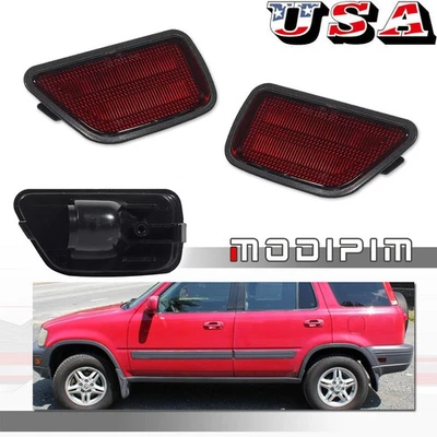 Juego de carcasas de luces marcadoras laterales para parachoques trasero lente roja Honda CR-V 1997-2001 Foto 1 de 4