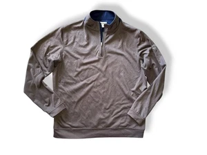 PETER MILLAR Mackay Performance 1/4 Zip Pullover Top Dallas CC Logo Brown sz L - Picture 1 of 10