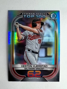Inserto Top 100 Bowman Chrome Heston Kjerstad Bowman Scouts 2021 #BTP-62 Orioles - Foto 1 di 10