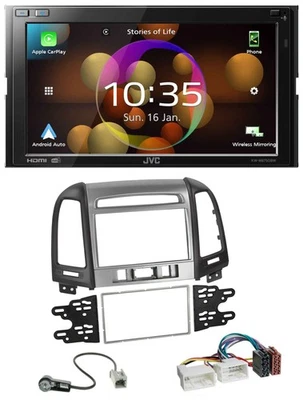 JVC DAB MP3 2DIN Bluetooth USB Autoradio für Hyundai Santa Fe 3 Schalter 06-12 - Bild 1 von 4