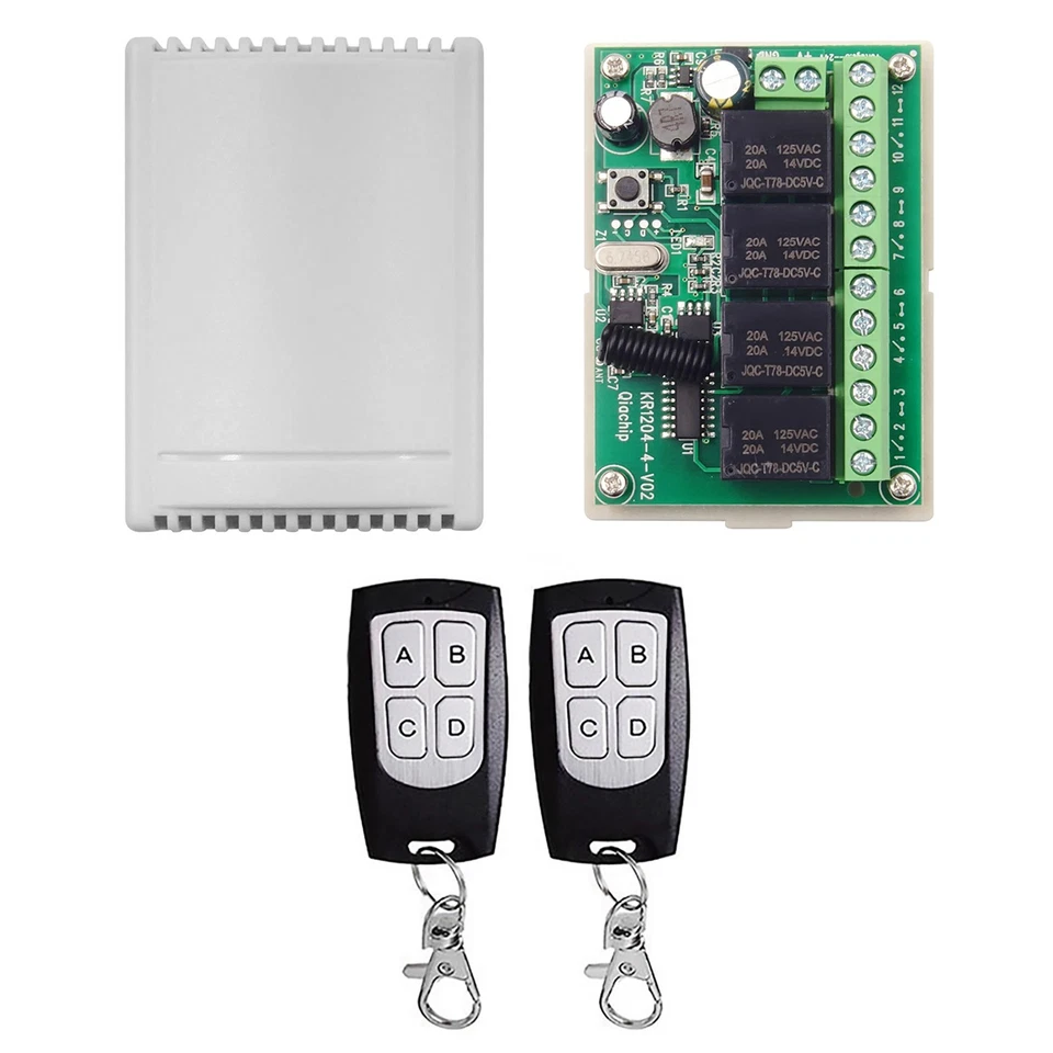 Wireless 4-Channel RF Remote Control Relay Switch With Receiver DC 6-30V - Image 1 of 4