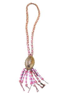 Rosa und Silber Perlen Lariat Halskette / NEU / - Bild 1 von 4