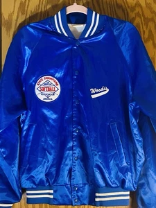 CHAQUETA BOMBER UNIVERSITARIA UNISEX VINTAGE L SNAP SOFTBALL GRANDE HIPSTER - ¡Hecha en EE. UU.!! - Imagen 1 de 11