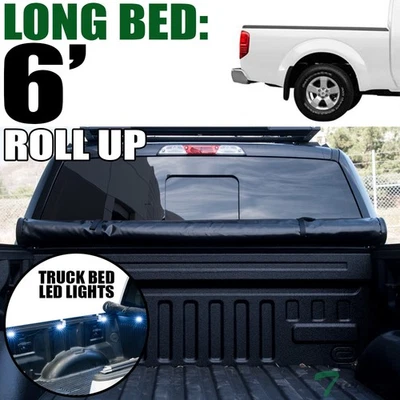 Topline For 2005-2021 Nissan Frontier 6' Bed Lock & Roll Tonneau Cover+LED Light Foto 1 de 4