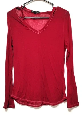 Blusa informal Derek Heart para mujer manga larga roja borgoña talla XL Foto 1 de 4