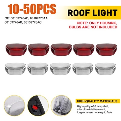 FRONT Roof Marker Light Housings Clear+Red FOR DODGE RAM PROMASTER 150010-50x - Image 1 of 4