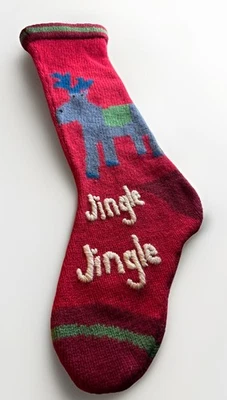 Medias colgantes de Navidad Pottery Barn Kids Wool Moose "Jingle Jingle Foto 1 de 4