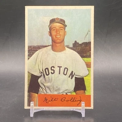 1954 Bowman #130 Milt Bolling Boston Red Sox Vintage Baseball Trading Card - Image 1 of 2